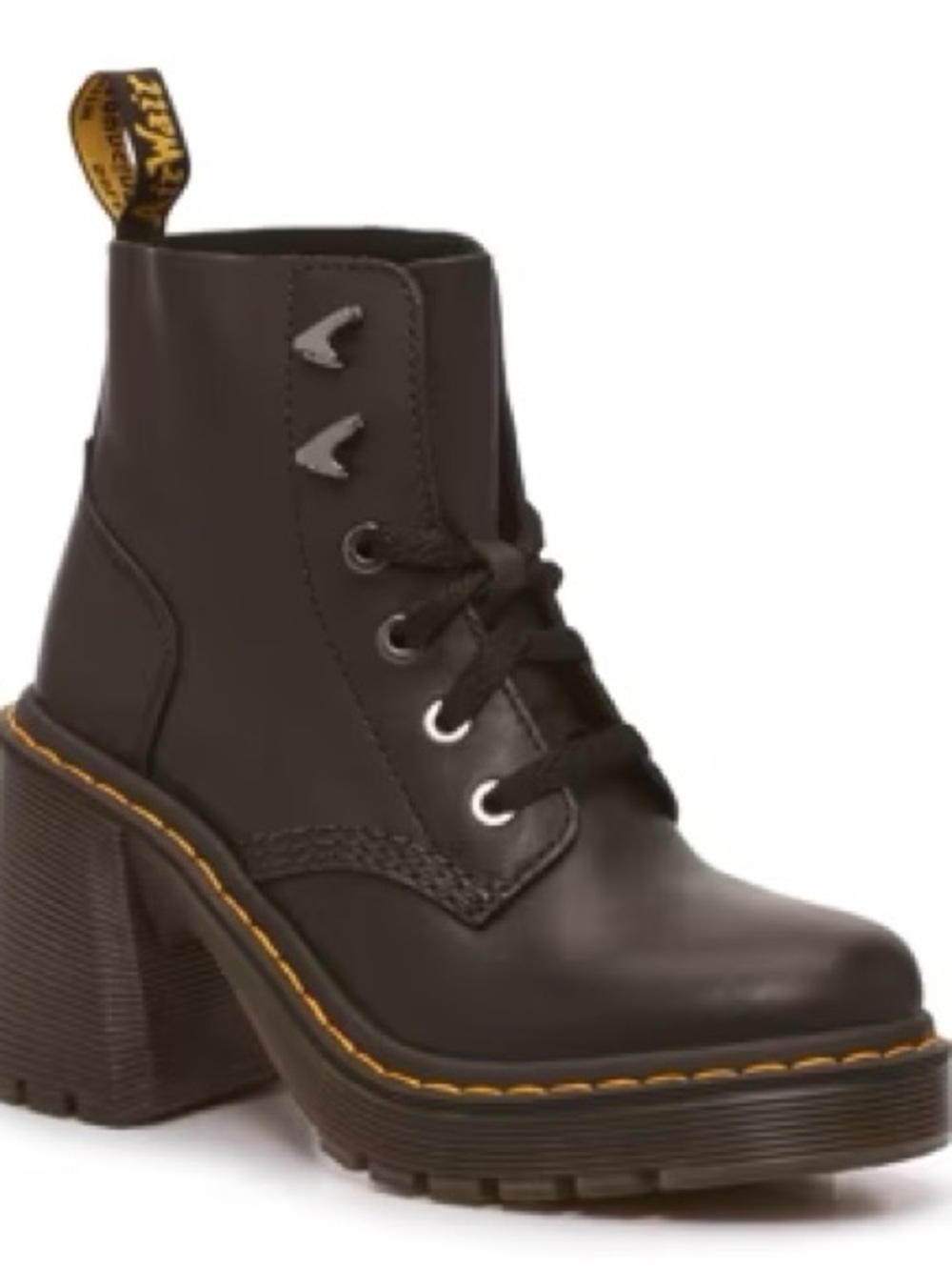 Dr. Martens Black Lace-Up Chunky Heel Ankle Boots